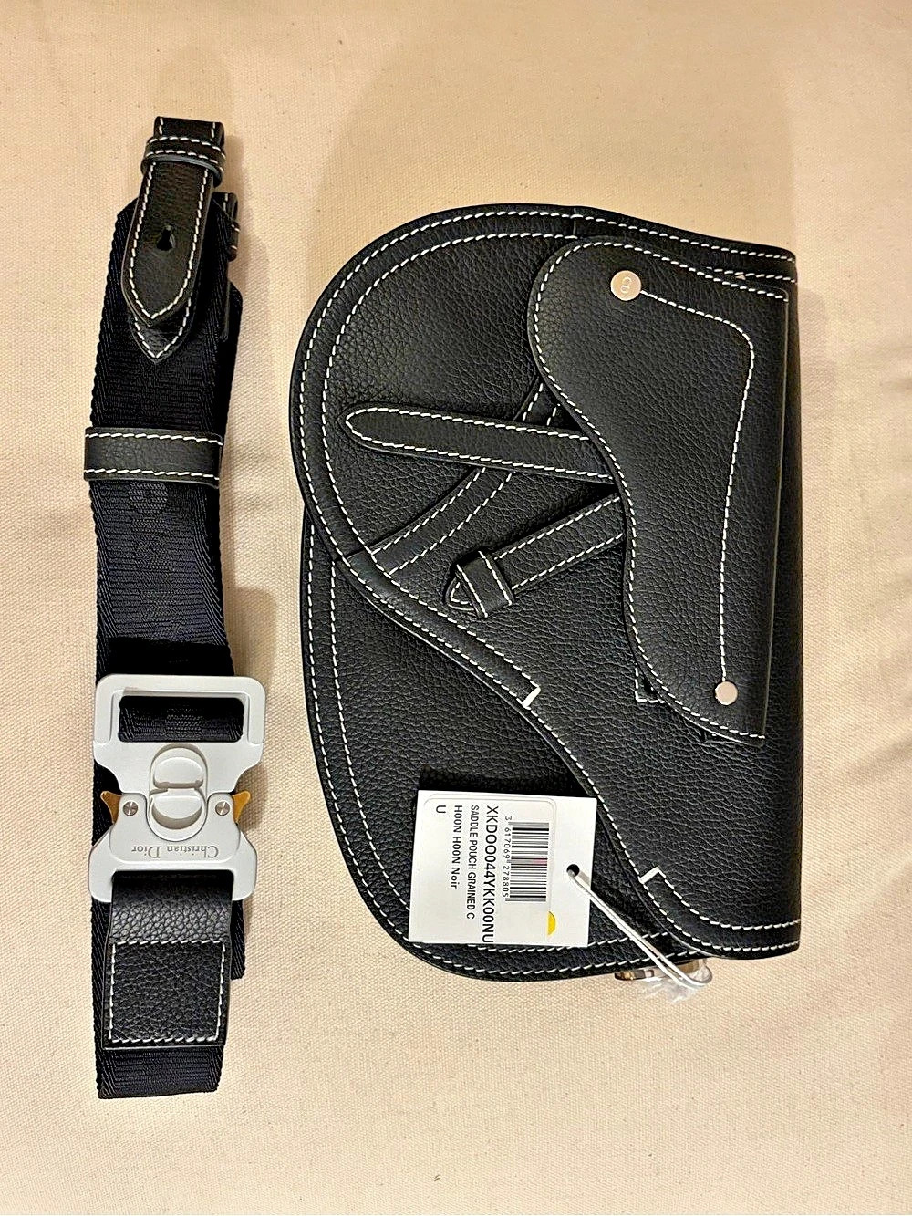 Dior Saddle Pouch Grained Calfskin Black Crossbody Bag - Picture 4 of 5